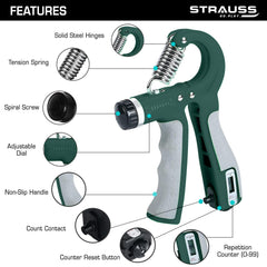 Strauss hand grip with counter - fitness tracking accessory