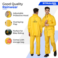 Strauss Sports Roberto PVC Rain Coat - hooded for extra coverage