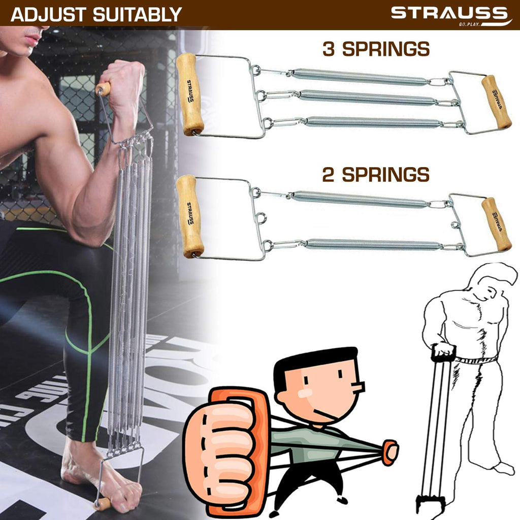Strauss Chest Expander with 3 Springs – StraussSport