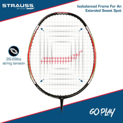 Strauss Sports Pace-7000 Badminton Racquet - Perfect lightweight option