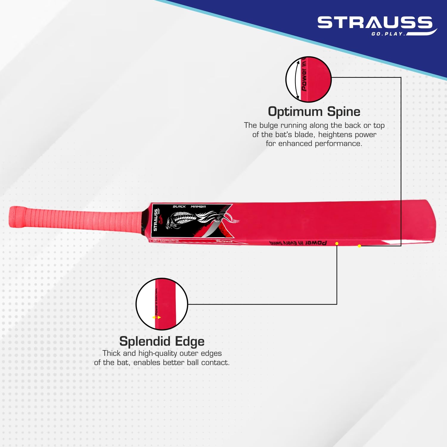 Strauss Black Mamba Cricket Bat - Training sessions