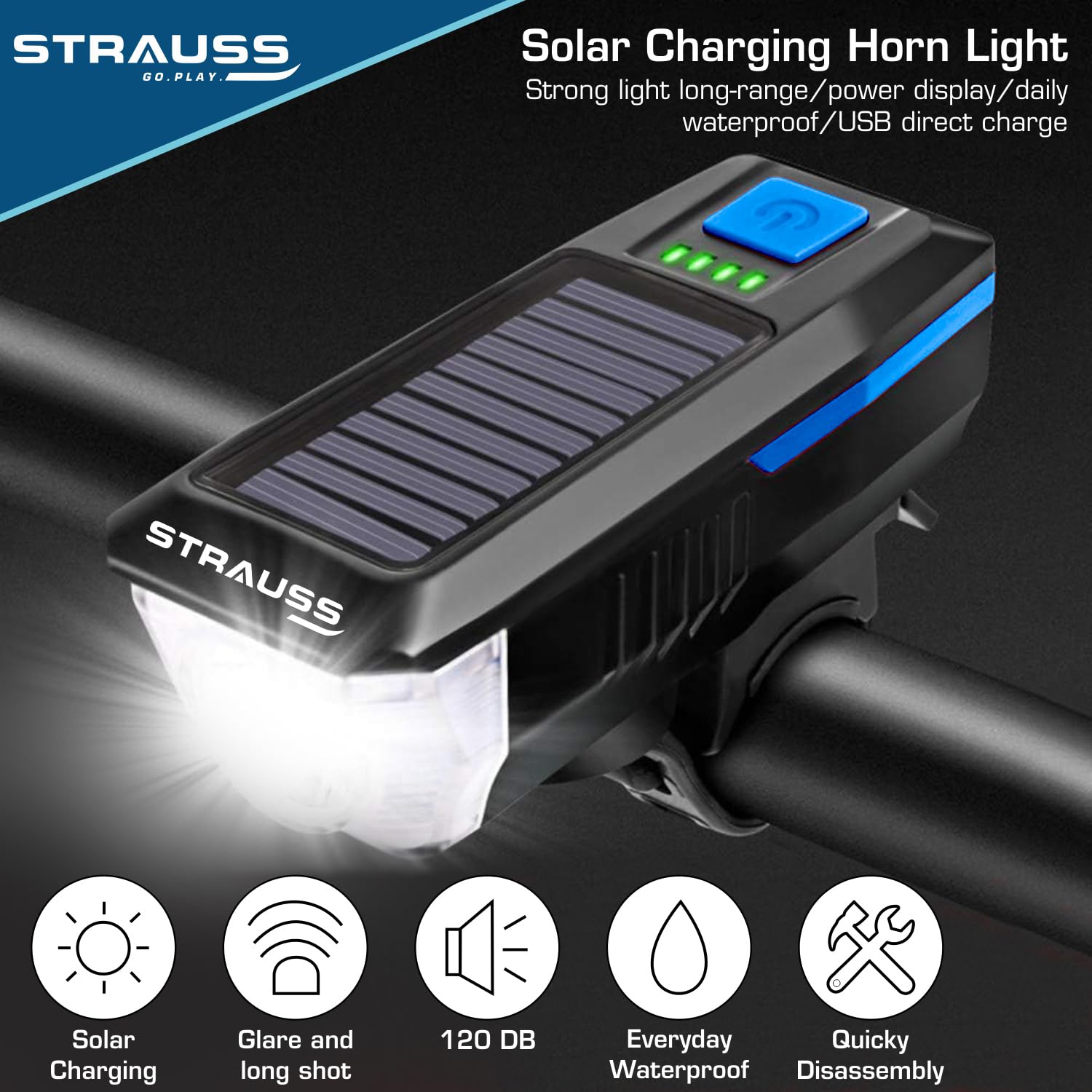 Strauss Solar Headlight - Solar Powered Technology