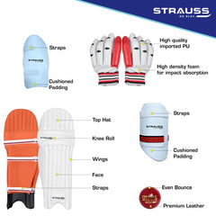 Strauss Kashmir Willow Cricket Kit - featuring premium leather bat