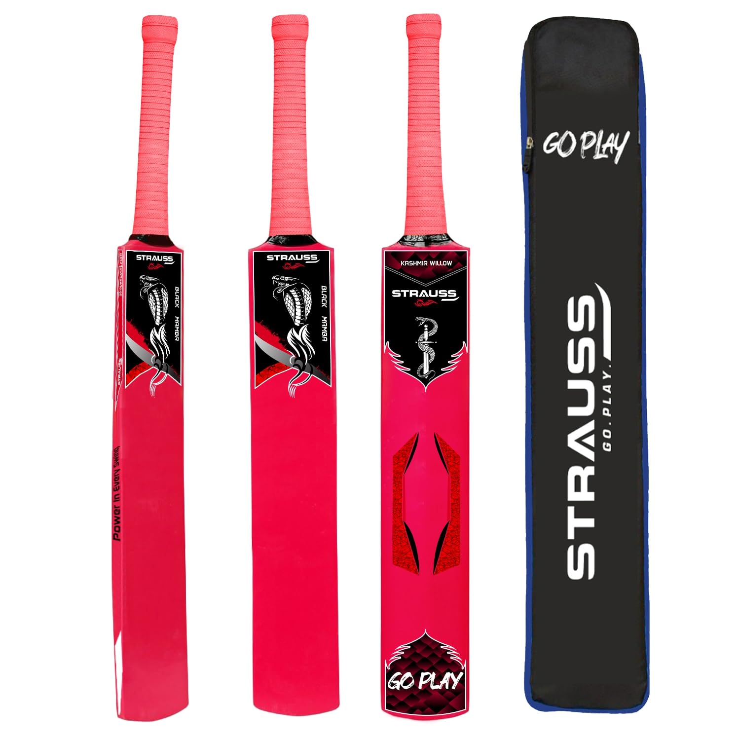 Strauss Black Mamba Cricket Bat - With bat cover