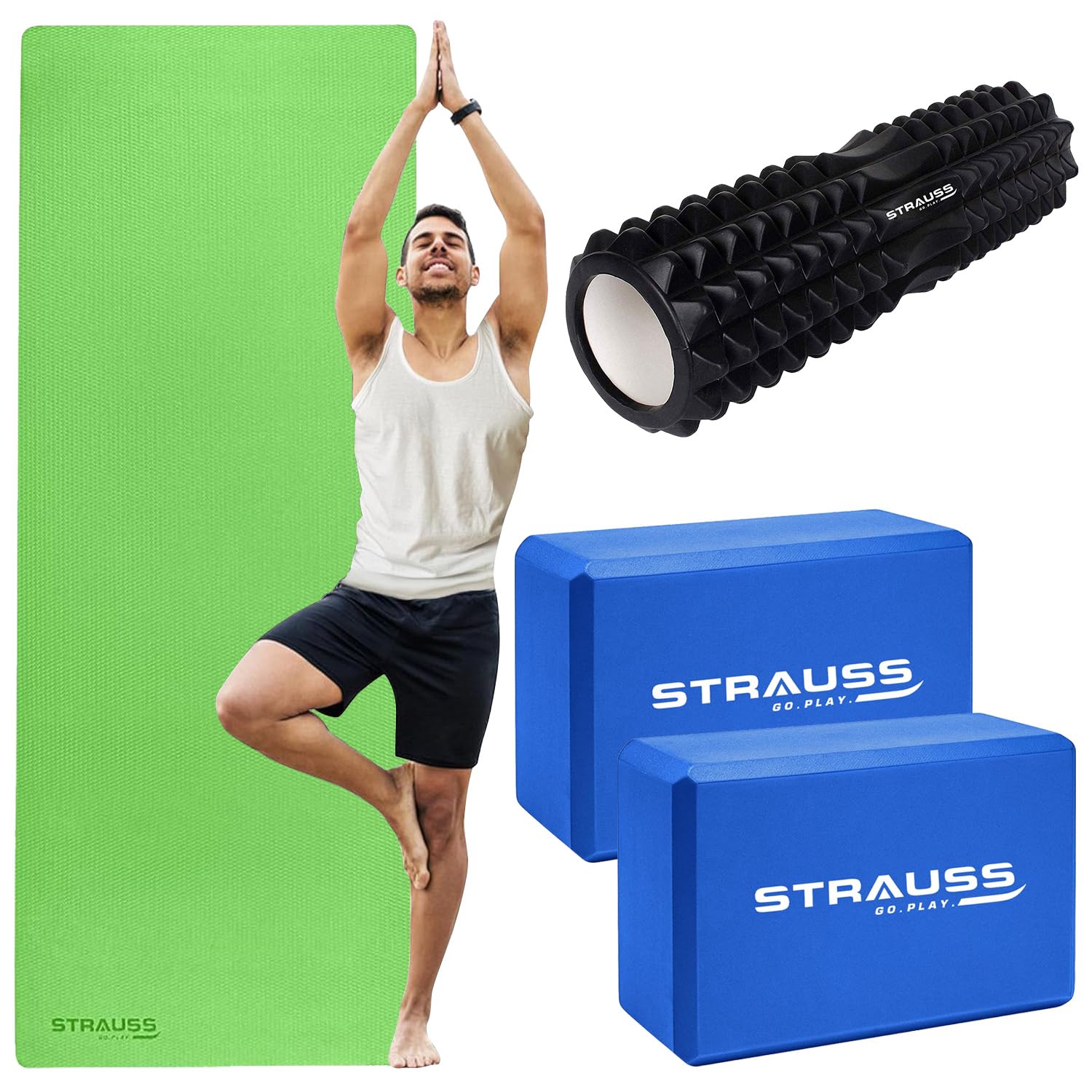 Strauss Yoga Kit - Comprehensive fitness solution for home and gym