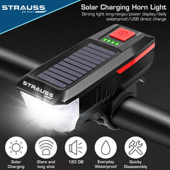 Strauss Solar Headlight - Modern design for cyclists