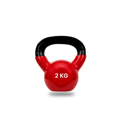 Strauss Premium Vinyl Kettlebell Weight for Men & Women | 12 Kg | Ideal for Home Workout, Yoga, Pilates, Gym Exercises | Non-Slip, Easy to Hold, Scratch Resistant (Red)