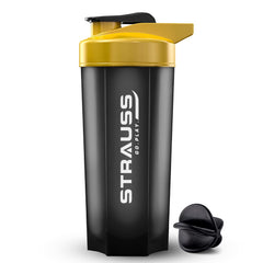 STRAUSS New Recharge Shaker Bottle, (Black/Yellow)