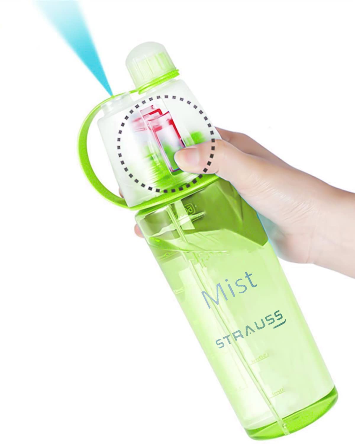 STRAUSS Water Mist Spray Bottle, 600 ml (Green)