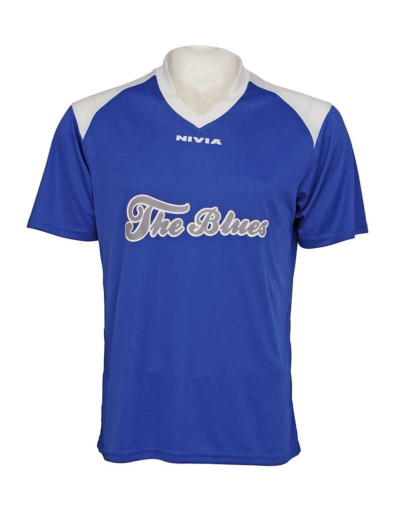 Nivia The Blue Club T-Shirt, Large (Royal Blue/White)