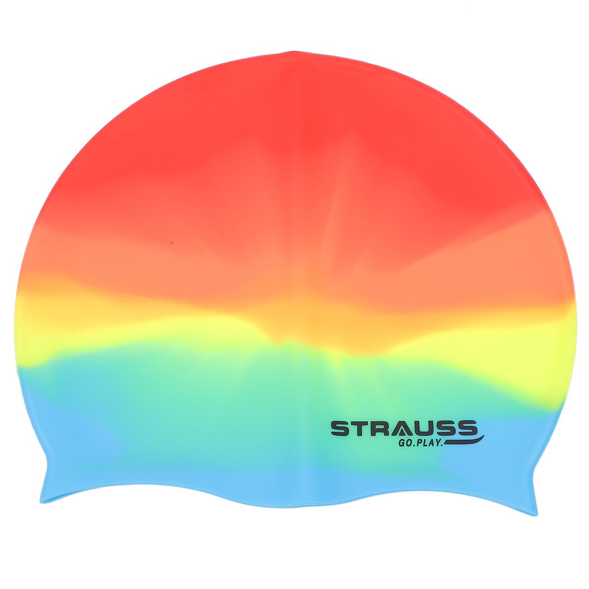 Strauss Latest Designed Swimming Cap | Suitable for Long and Short Hair | Swimming Head Cap with Breathable Fabric | Waterproof Swim Cap for Adult, Woman and Men,(Mix Color)