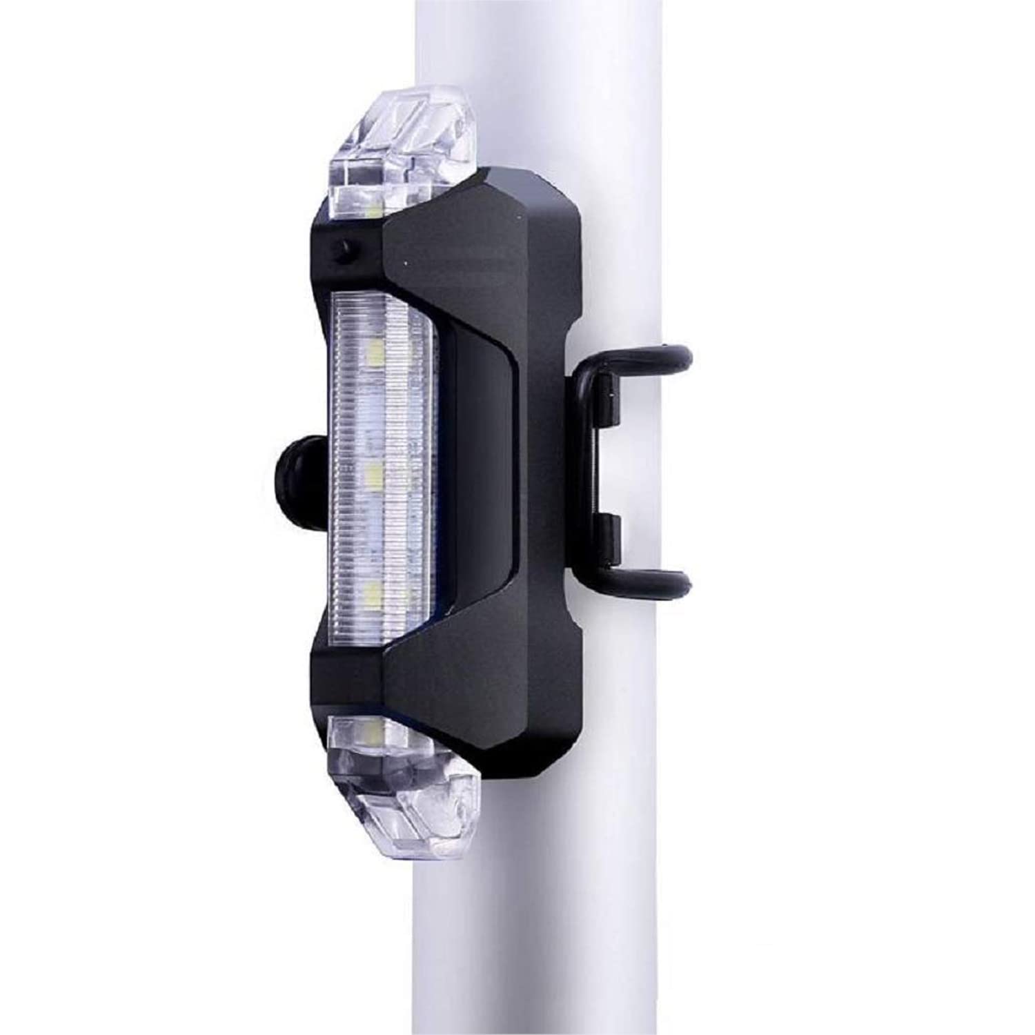Strauss Bicycle USB Rechargeable 5 LED Tail Light, (White)