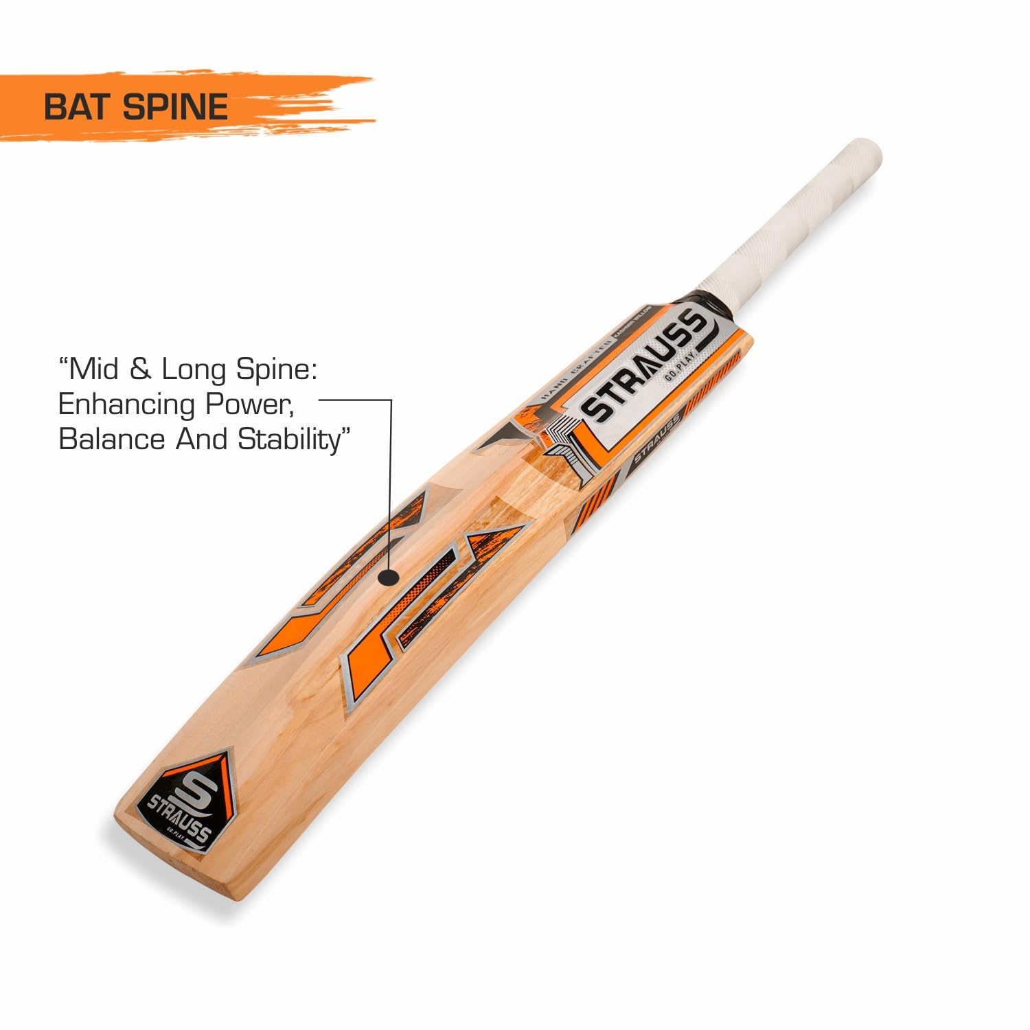 Strauss Cricket Bat | Edition: 2000 | Kashmir Willow| Size: SH | Tennis Cricket Bat | Premium Tennis & Synthetic Ball Cricket Bat