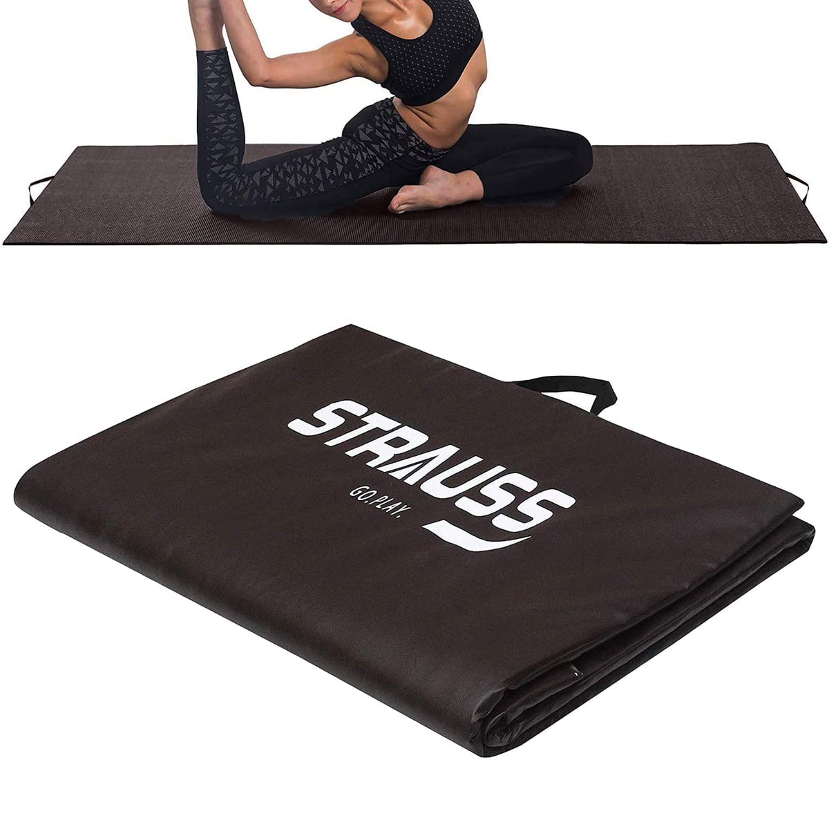 Strauss Yoga Mat Rolling, 10 mm (Brown)