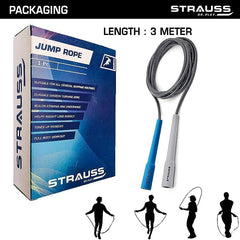 Strauss Skipping Rope, (Grey/Blue) | Pack of 10