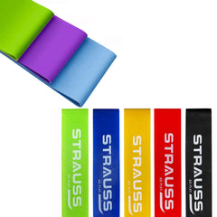 Strauss Yoga Resistance Band, (Multicolor) (Pack of 3) with Latex Band