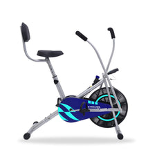 Strauss StayFit-(BS) Exercise Bike with Back Support, Blue