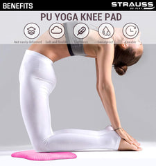 Strauss Yoga Knee Pad Cushions, (Pink), Pair