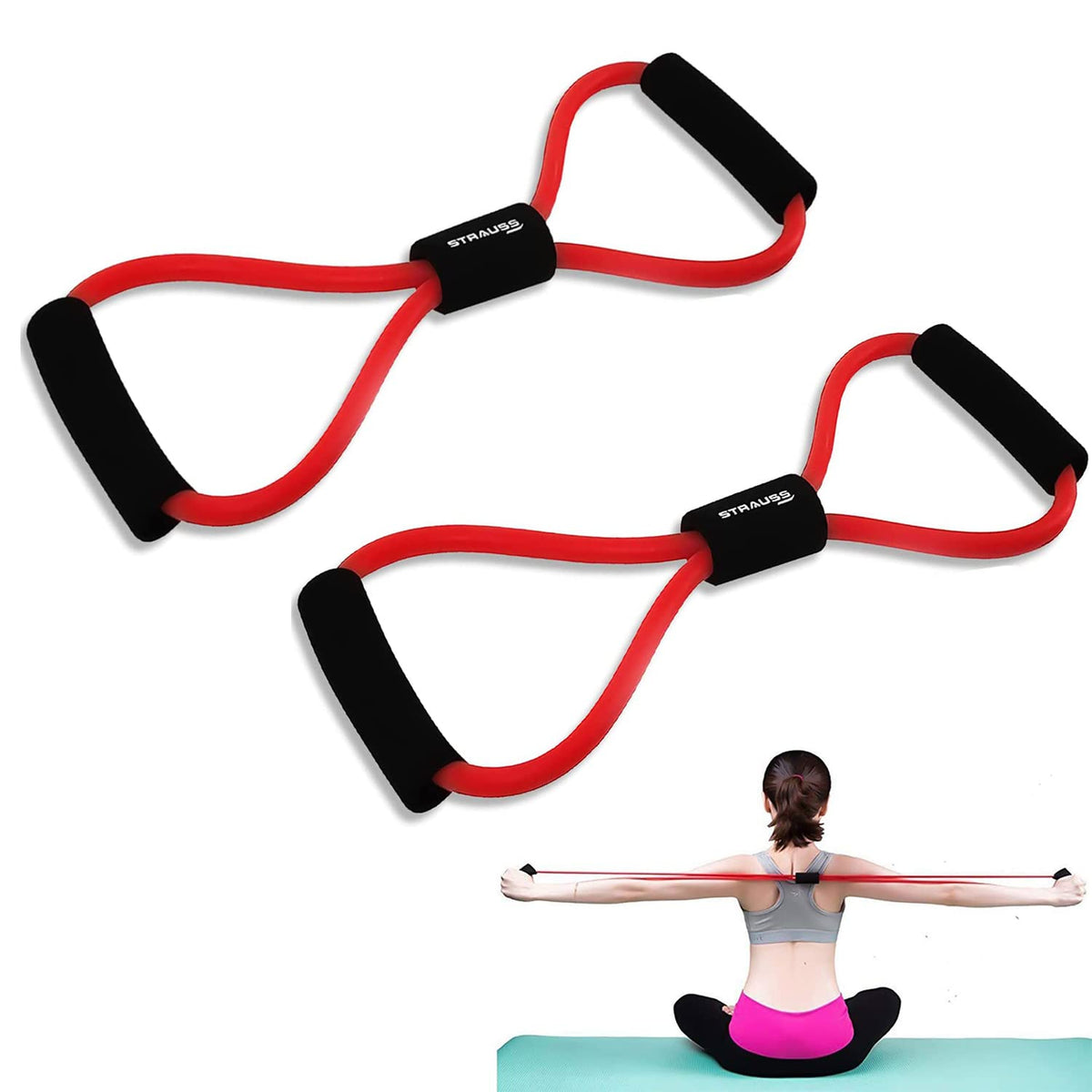 Yoga Chest Expander (Pack of 2) Ideal for Yoga, Gym, Home Workout| Shape Toning