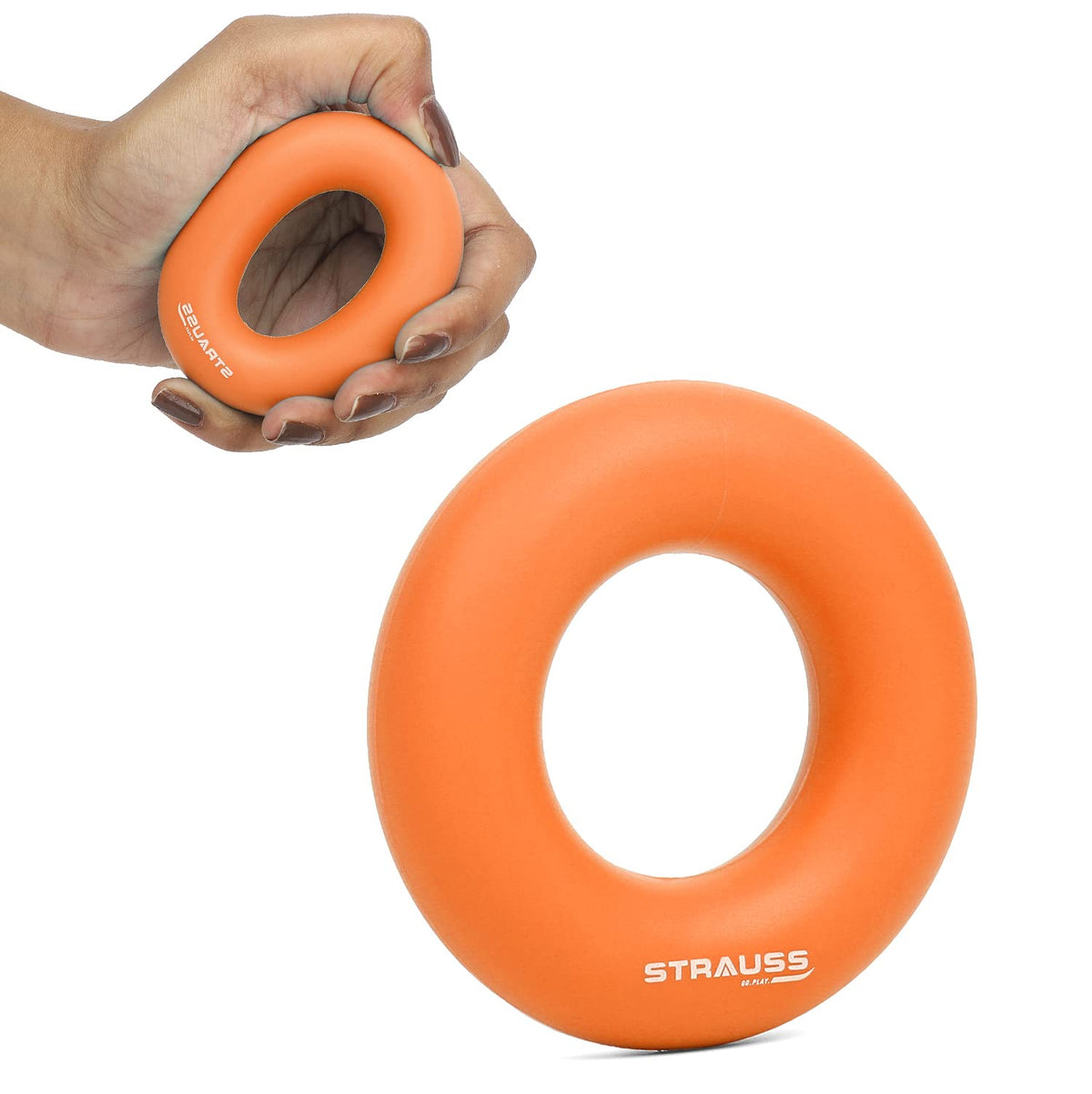 Strauss Silicon Palm Hand Grip Exerciser, (Orange)