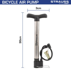 Strauss High Pressure Multipurpose Air Pump | Inflatable Air Pump | Floor Air Pumps for Bicycle, Car, Ball, Motorcycle,(Silver)