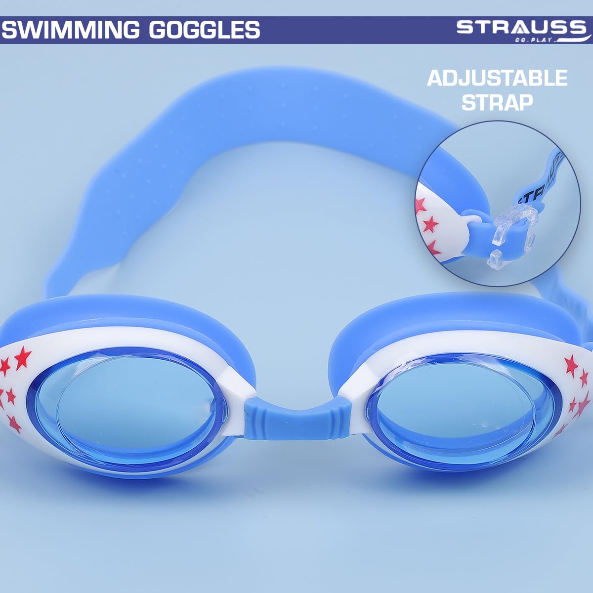 STRAUSS Swimming Goggles | Anti Fog & UV Protection | Swimming Goggles for Adults, Men and Women | Fully Adjustable Swimming Goggles with A Case Cover,(Green)