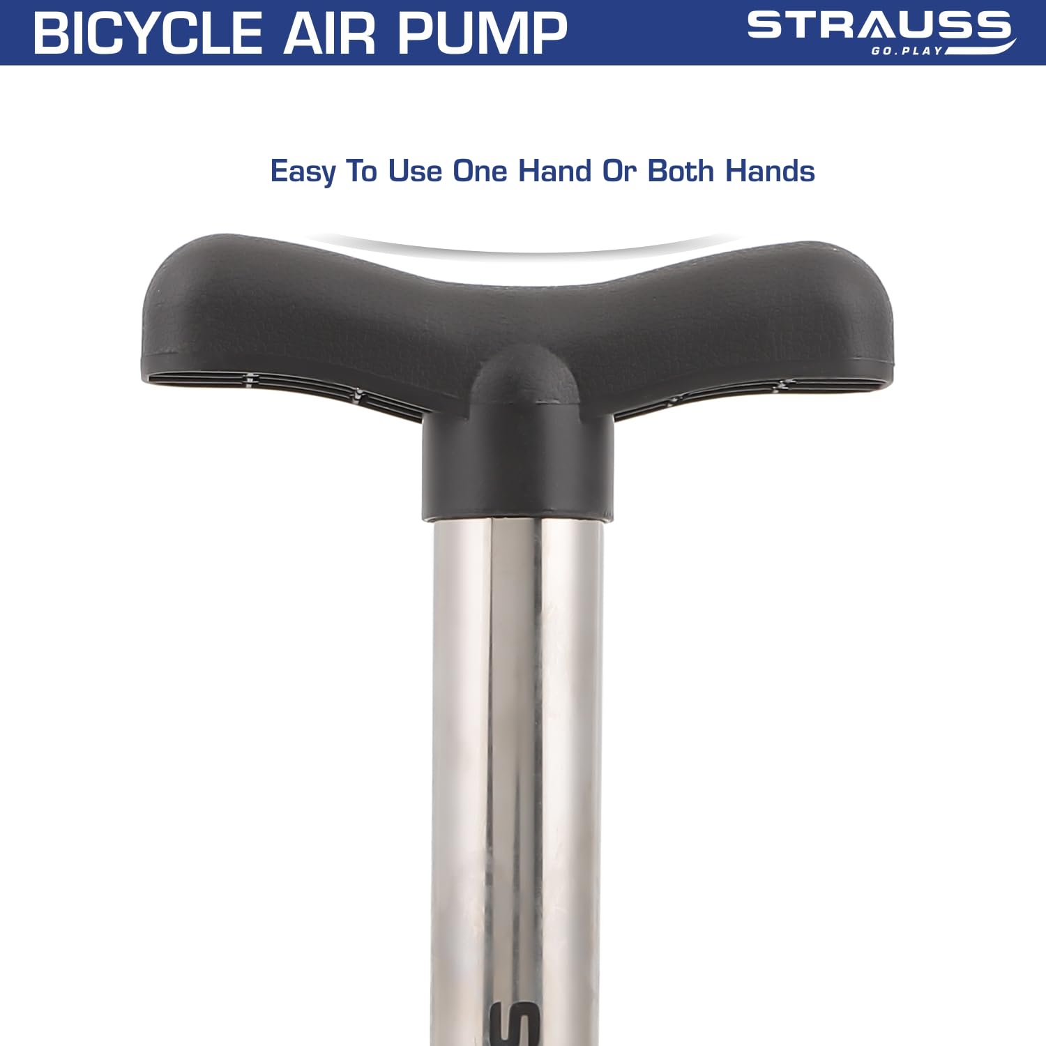 Strauss High Pressure Multipurpose Air Pump | Inflatable Air Pump | Floor Air Pumps for Bicycle, Car, Ball, Motorcycle,(Silver)