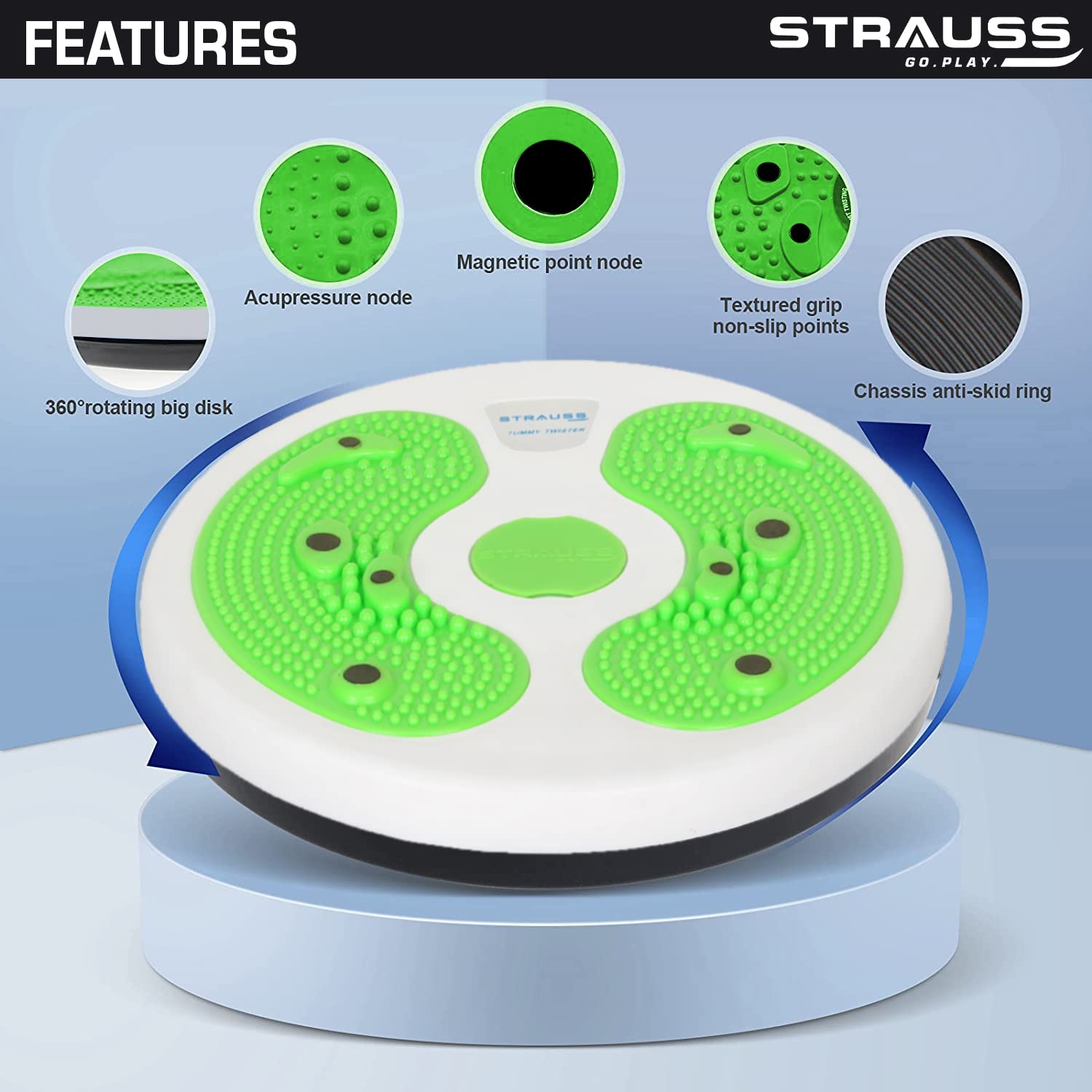 Strauss Tummy Twister, (White/Green)
