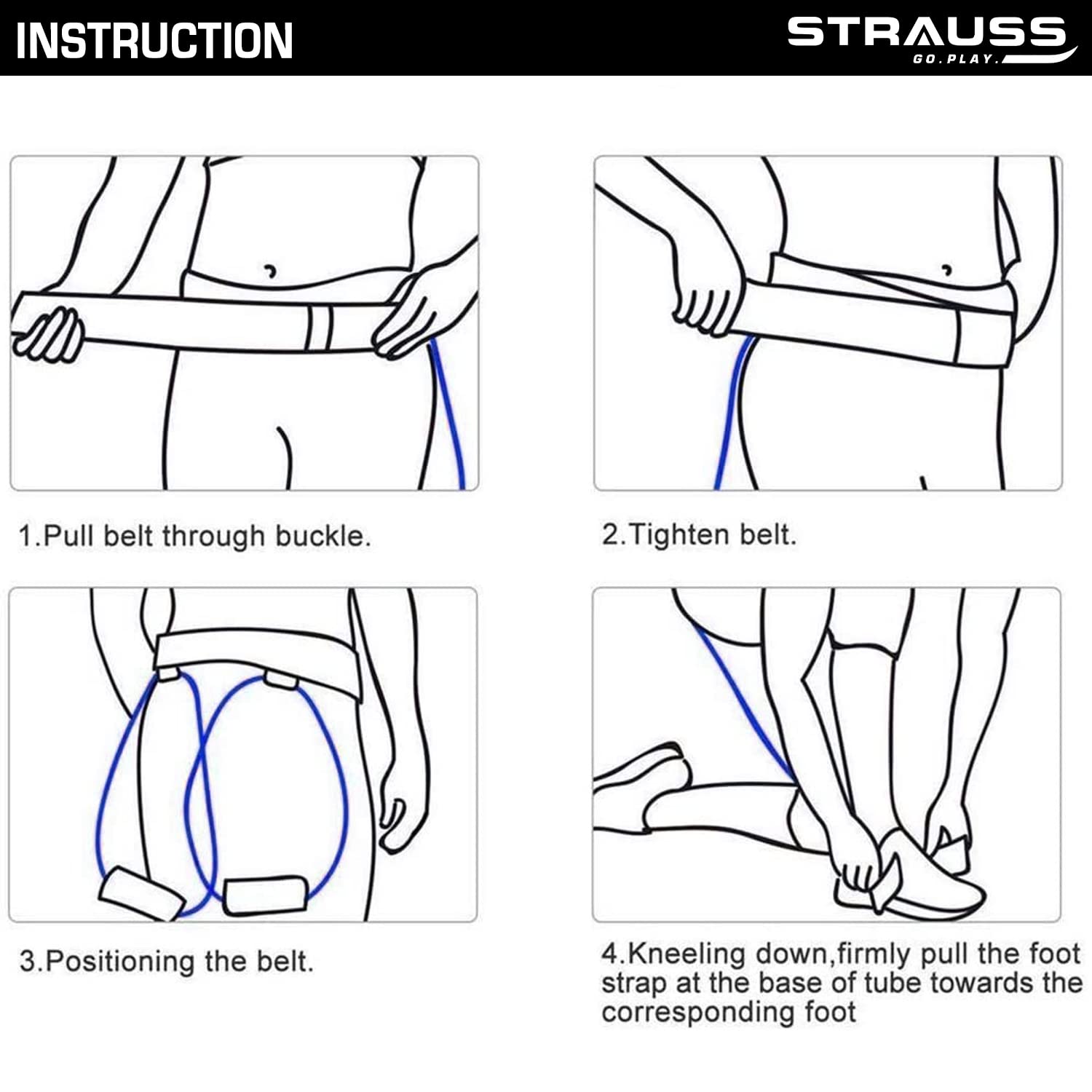 Strauss Booty Toner Resistance Exercise Tube, (Blue)