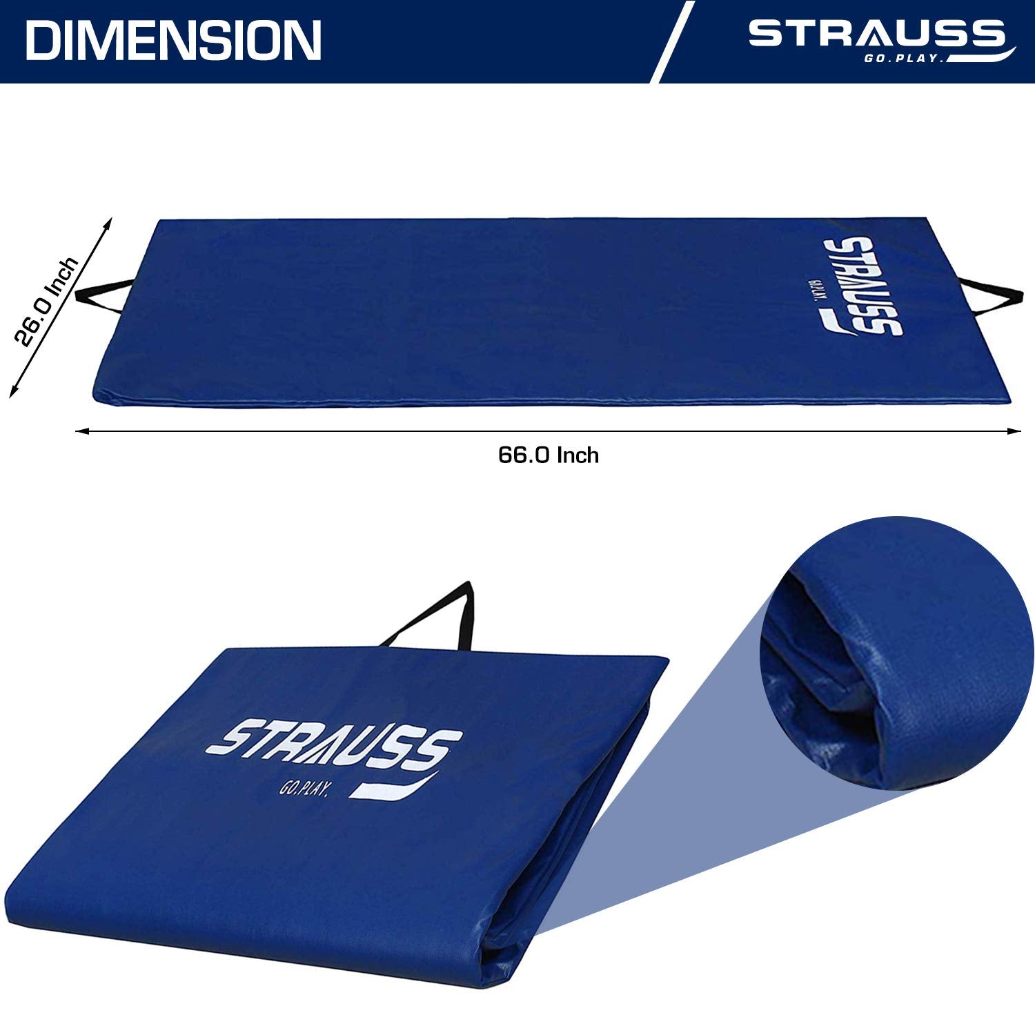 Strauss Yoga Mat Rolling, 10 mm (Blue)