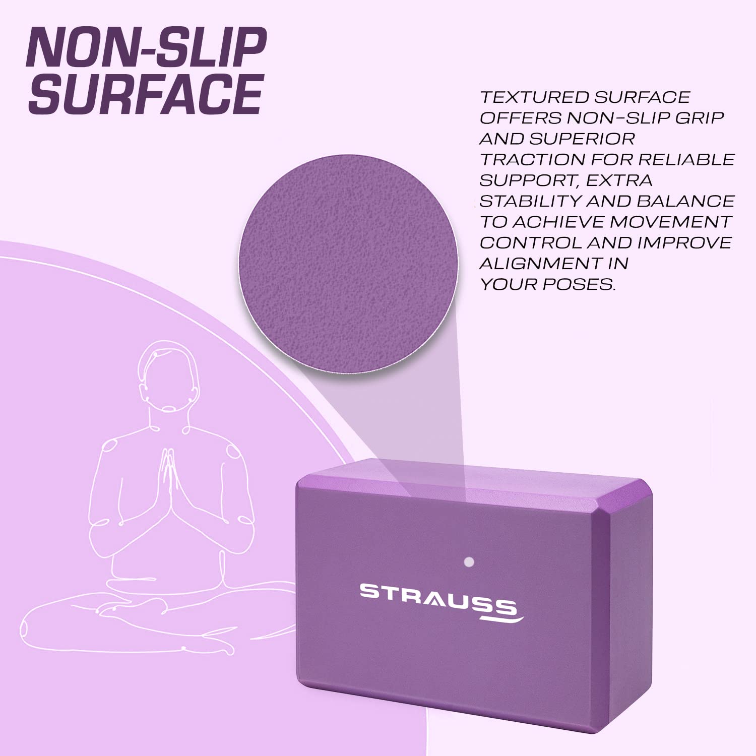 Strauss Yoga Block (Purple) and Yoga Block (Purple)