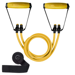 Strauss Double Resistance Tube with PVC Handles, Door Knob & Carry Bag, 9 Kg, (Yellow)
