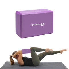 Strauss Yoga Block (Purple) and Yoga Wheel (Purple)