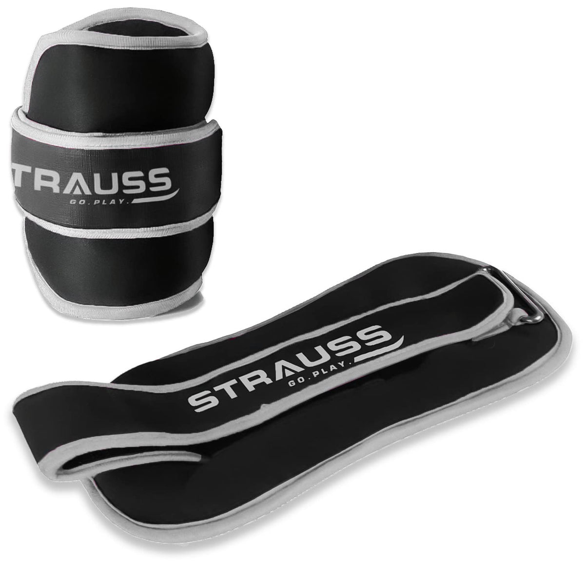 Strauss Round Shape Ankle Weight, 2 Kg (Each), Pair, (Grey)