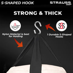Strauss Canvas Heavy Duty Filled Gym Punching Bag | Comes with Hanging S Hook, Zippered Top Head Closure & Heavy Straps | 2 Feet, (Cream/Black)