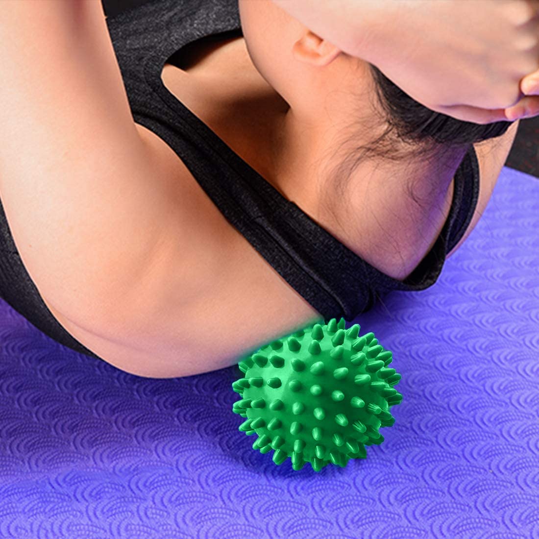 Strauss Acupressure Massage Ball, 3.5 inch | Ideal for Physiotherapy, Deep Tissue Massage, Trigger Point Therapy, Muscle Knots | Acupressure Therapy Ball for Myofascial Release & Pain Relief, (Green)
