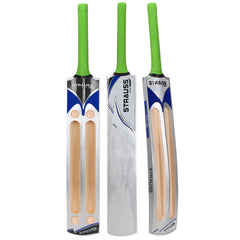 Strauss Blaster Scoop Tennis Cricket Bat, Full Duco, Silver, (Wooden Handle)