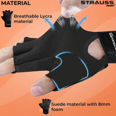 STRAUSS Suede Gloves,Black,Large