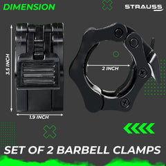Strauss Barbell Lock Collars, (Black)