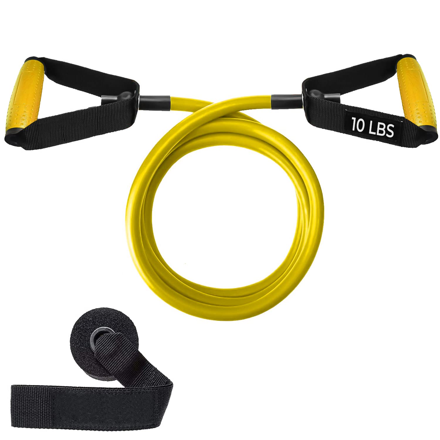 Strauss Single Resistance Tube with PVC Handles, Door Knob & Carry Bag, 4 Kg, (Yellow)