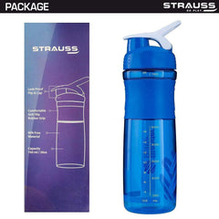 Strauss Blender Shaker Bottle 760 ml, (Blue)