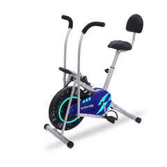 Strauss StayFit-(BS) Exercise Bike with Back Support, Blue