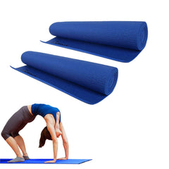 Anti Skid Solid PVC Yoga Mat With Carry Bag|Exercise Mat for Home,Gym(Pack of 2)