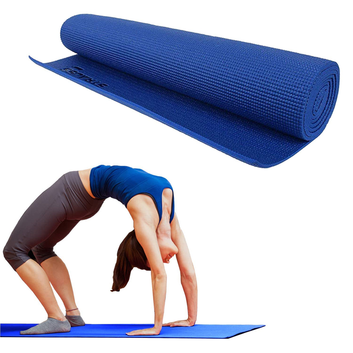 Strauss Yoga Mat, 8 mm (Blue)