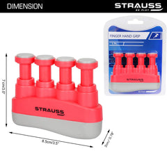 Strauss Adjustable Finger Hand Grip, (Pink)