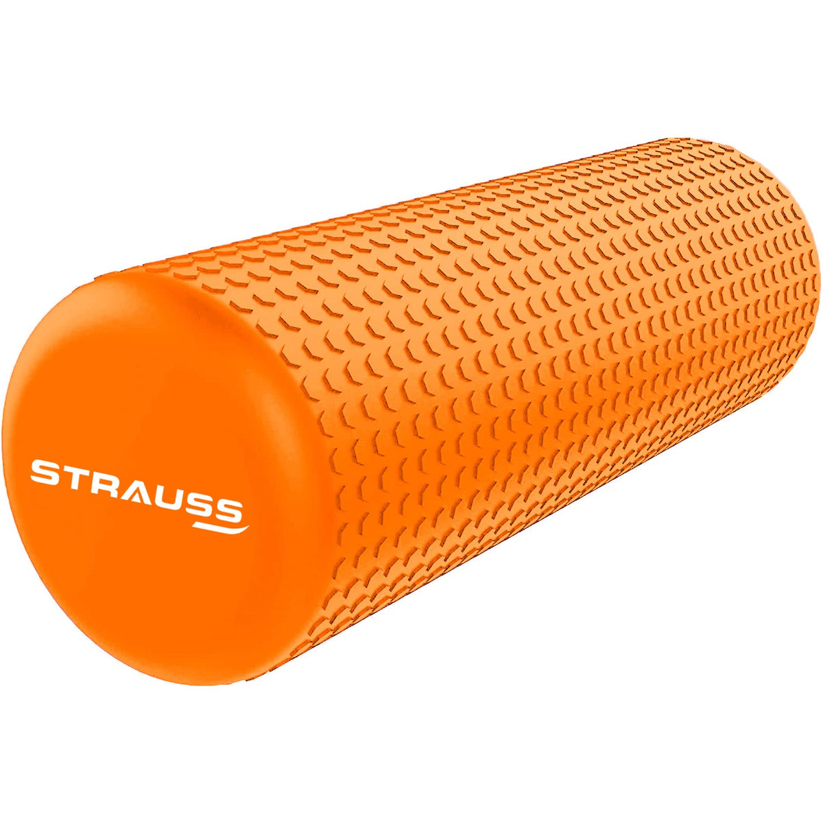 Strauss Yoga Foam Roller | Ideal For Exercise, Muscle Recovery, Physiotherapy, Pain Relief & Myofascial | Deep Tissue Massage Roller 30 Cm, (Orange)