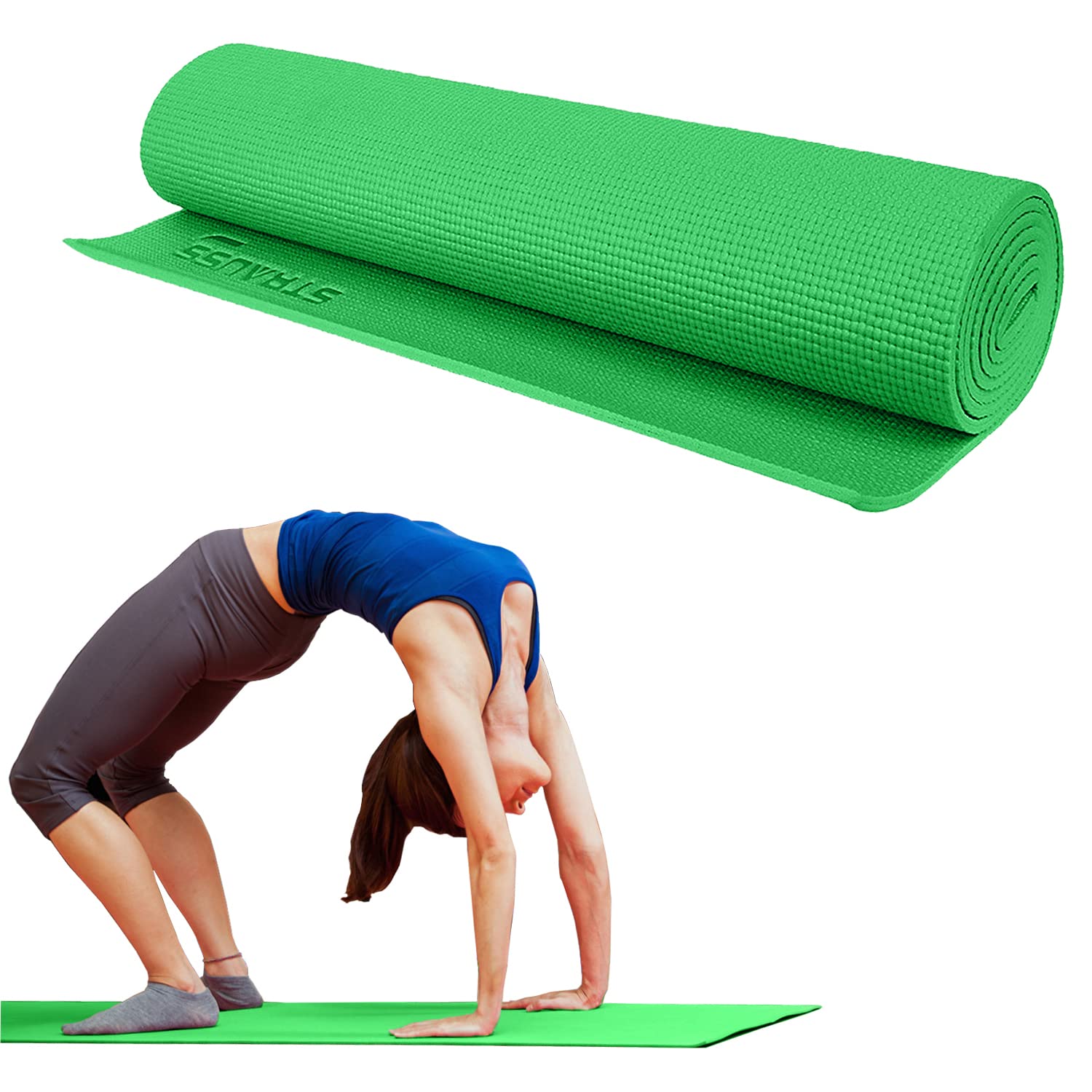 Strauss Yoga Mat, 6 mm (Green)