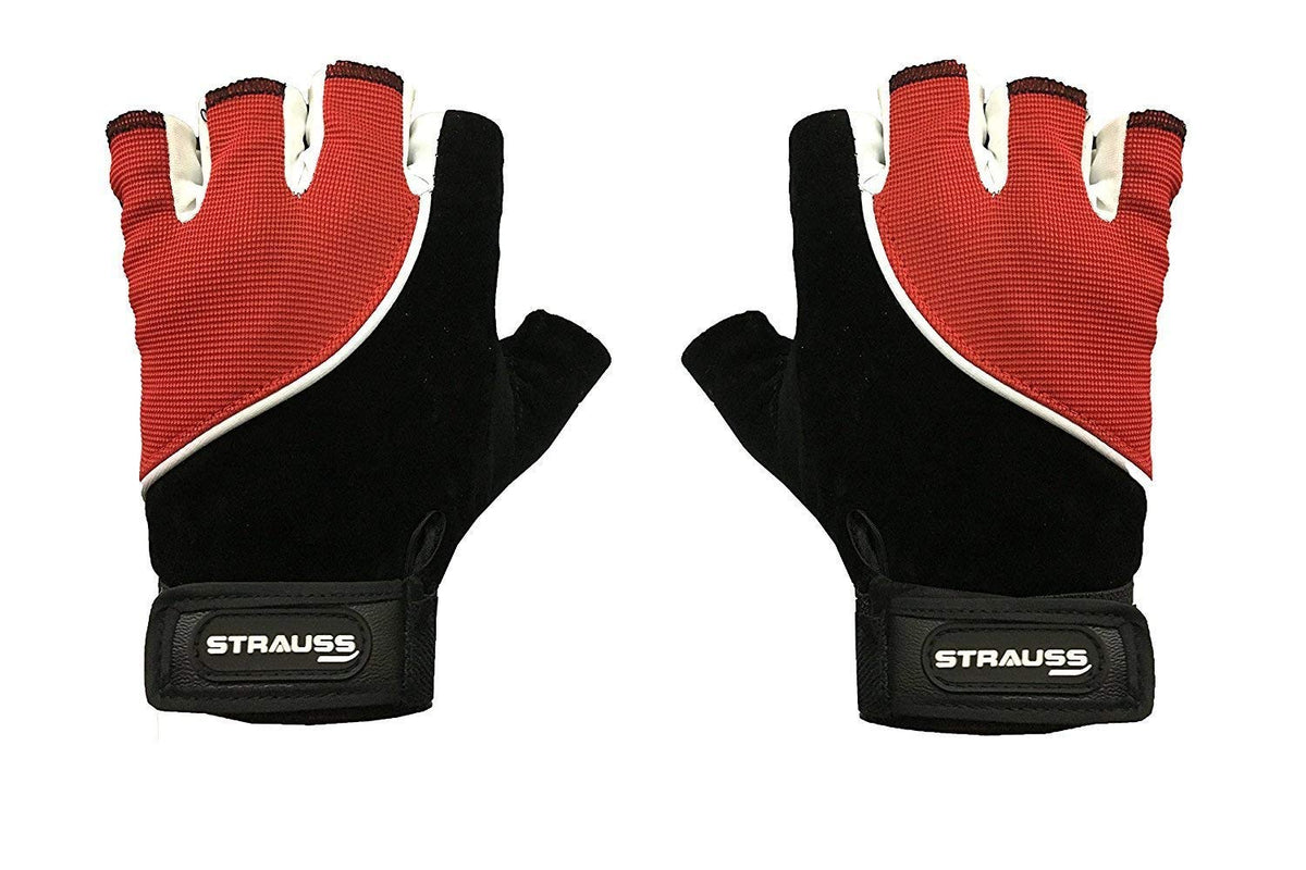 STRAUSS Cycling Gloves, Medium (Red)