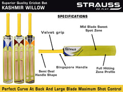 Strauss Blaster Scoop Tennis Cricket Bat,Full Duco, Green, (Singapur Handle)