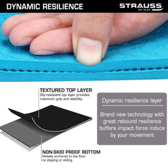Strauss PE Eco-Friendly Yoga Mat, 6 mm (Blue)